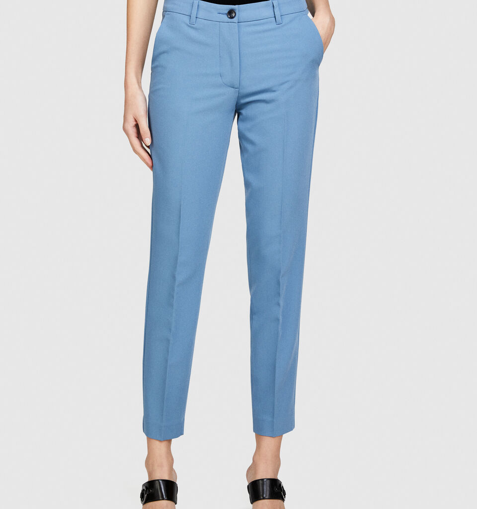 Cigarette trousers - women's skinny fit trousers - Blue | Sisley image number 4